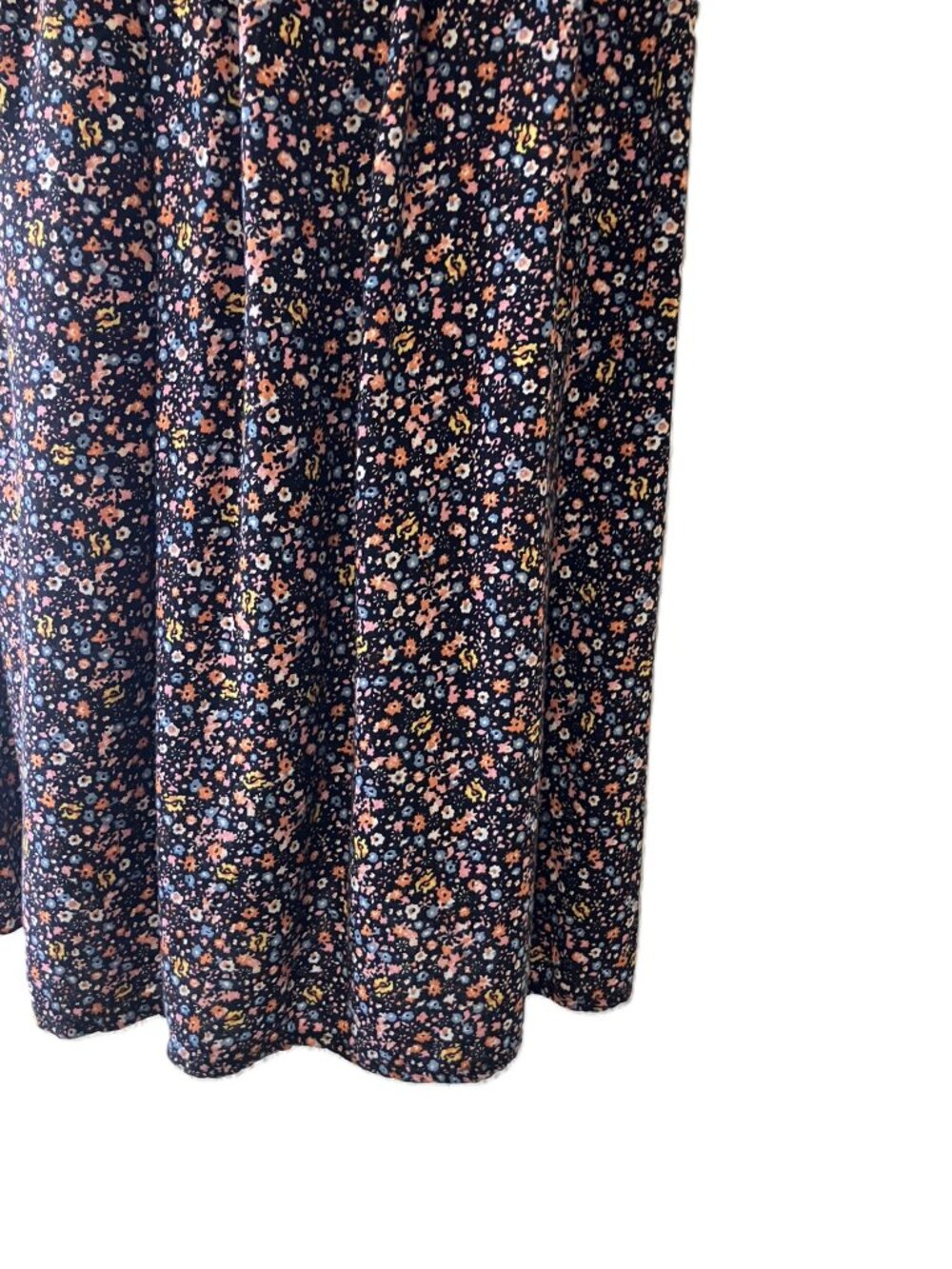 A.U.W. Floral Mini Dress Black Size XL Smocked Ruffle Straps Stretchy - Picture 7 of 11